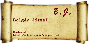 Bolgár József névjegykártya
